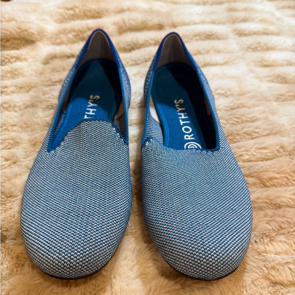 Rothy's -The Loafer-Textured Blue and White-Size 8